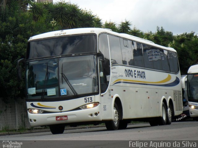 Viação Ouro e Prata 513 na cidade de Curitiba, Paraná, Brasil, por Felipe Aquino da Silva. ID da foto: 3995151.