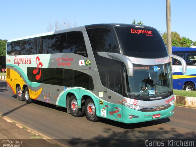 Expressa Turismo 55460 na cidade de Foz do Iguaçu, Paraná, Brasil, por Carlos Kircheim. ID da foto: 3999439.