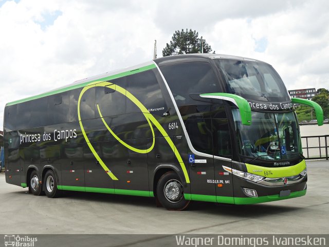 Expresso Princesa dos Campos 6614 na cidade de Curitiba, Paraná, Brasil, por Wagner Domingos Ivanesken. Número da foto: #3999143.