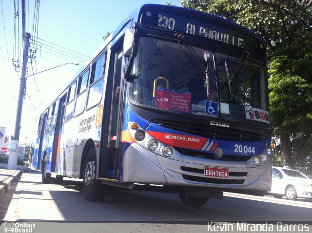 Auto Viação Urubupungá 20.044 na cidade de Osasco, São Paulo, Brasil, por Kevin Miranda Barros. Número da foto: #4002048.