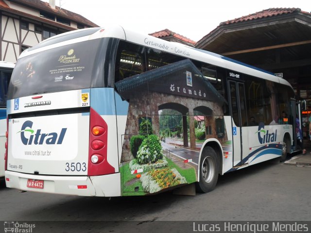 Citral Transporte e Turismo 3503 na cidade de Gramado, Rio Grande do Sul, Brasil, por Lucas Henrique Mendes. Número da foto: #4004601.