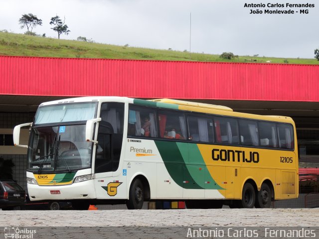 Empresa Gontijo de Transportes 12105 na cidade de João Monlevade, Minas Gerais, Brasil, por Antonio Carlos Fernandes. ID da foto: 4006074.