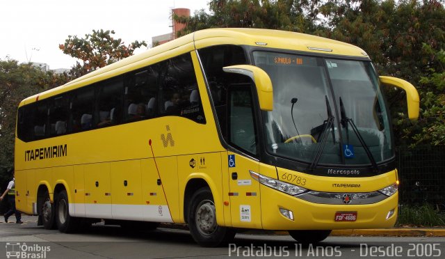 Viação Itapemirim 60783 na cidade de São Paulo, São Paulo, Brasil, por Cristiano Soares da Silva. ID da foto: 4006115.