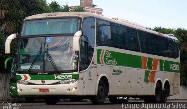 Cia. São Geraldo de Viação 14205 na cidade de Curitiba, Paraná, Brasil, por Felipe Aquino da Silva. ID da foto: 4007550.