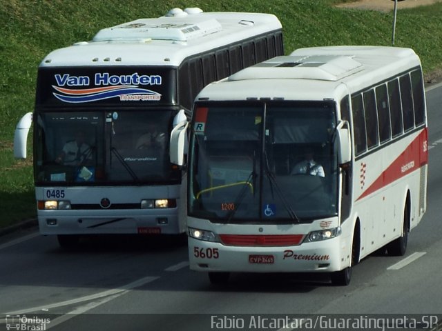 Empresa de Ônibus Pássaro Marron 5605 na cidade de Aparecida, São Paulo, Brasil, por Fabio Alcantara. ID da foto: 4010997.