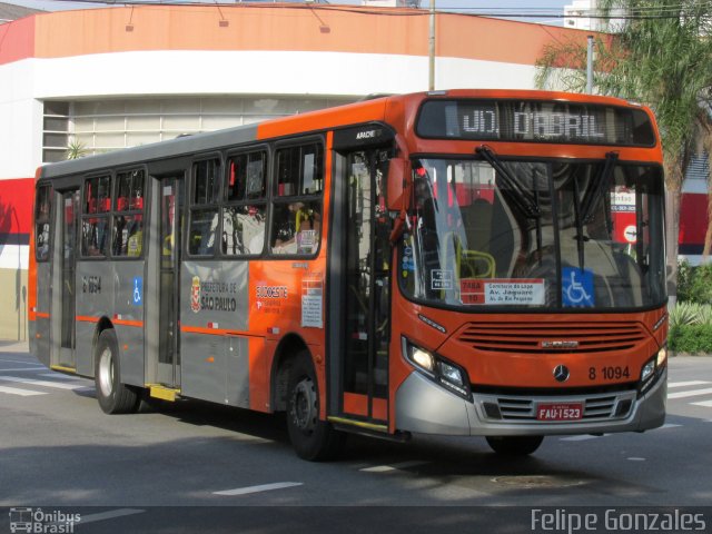 TRANSPPASS - Transporte de Passageiros 8 1094 na cidade de São Paulo, São Paulo, Brasil, por Felipe Gonzales. ID da foto: 4011185.