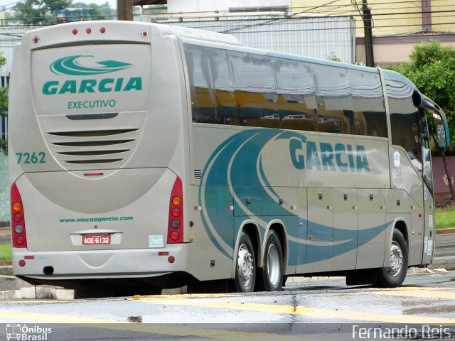 Viação Garcia 7262 na cidade de Londrina, Paraná, Brasil, por Fernando Reis. ID da foto: 4009959.