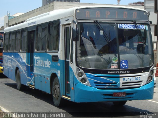 Viação Caravele RJ 173.052 na cidade de Rio de Janeiro, Rio de Janeiro, Brasil, por Jonathan Silva Figueiredo. ID da foto: 4013426.