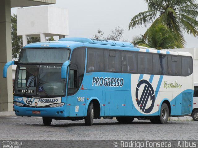 Auto Viação Progresso 6219 na cidade de Caruaru, Pernambuco, Brasil, por Rodrigo Fonseca. ID da foto: 4014107.