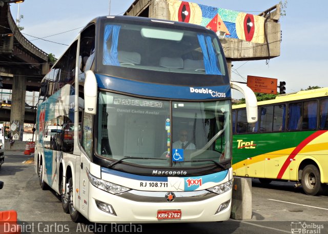 Auto Viação 1001 RJ 108.711 na cidade de Rio de Janeiro, Rio de Janeiro, Brasil, por Daniel Carlos  Avelar Rocha. ID da foto: 4016645.