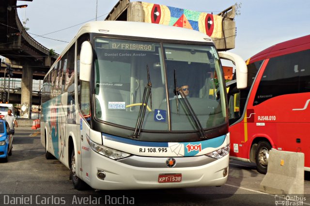 Auto Viação 1001 RJ 108.995 na cidade de Rio de Janeiro, Rio de Janeiro, Brasil, por Daniel Carlos  Avelar Rocha. Número da foto: #4016584.