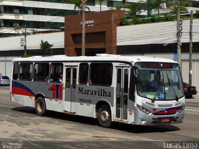 Maravilha Auto Ônibus ITB.01.158 na cidade de Itaboraí, Rio de Janeiro, Brasil, por Lucas Lima. Número da foto: #4017668.