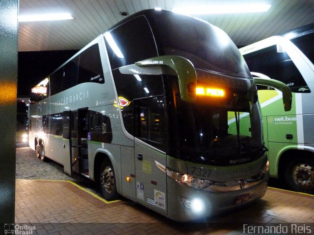 Viação Garcia 7327 na cidade de Santa Cruz do Rio Pardo, São Paulo, Brasil, por Fernando Reis. ID da foto: 4017312.