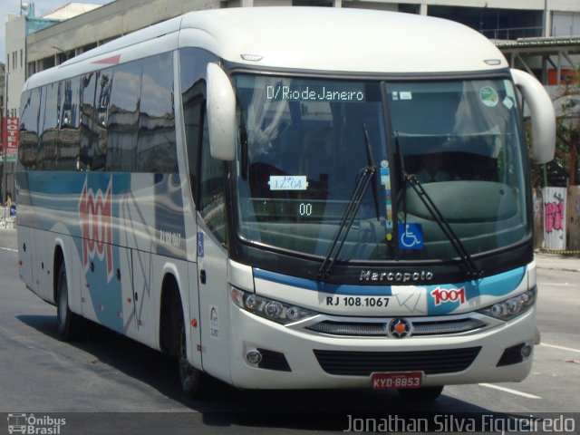 Auto Viação 1001 RJ 108.1067 na cidade de Rio de Janeiro, Rio de Janeiro, Brasil, por Jonathan Silva Figueiredo. ID da foto: 4019716.