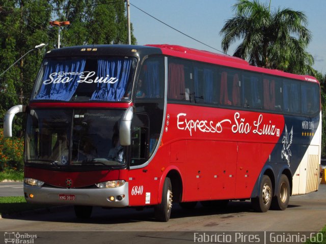 Expresso São Luiz 6840 na cidade de Goiânia, Goiás, Brasil, por Fabrício  Francisco Pires. Número da foto: #4026344.