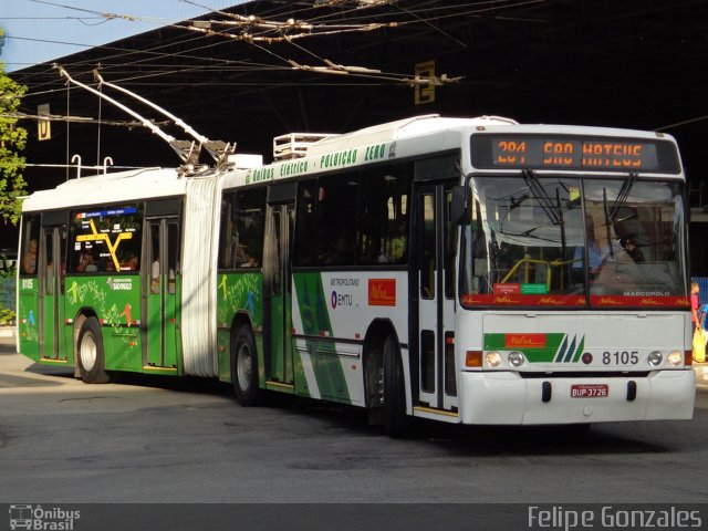 Metra - Sistema Metropolitano de Transporte 8105 na cidade de Santo André, São Paulo, Brasil, por Felipe Gonzales. ID da foto: 4026231.