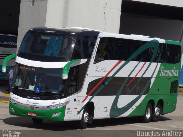 Tocantins Transportes e Turismo 3043 na cidade de Goiânia, Goiás, Brasil, por Douglas Andrez. Número da foto: #4024532.