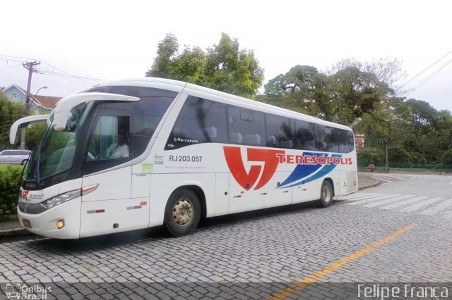 Viação Teresópolis RJ 203.057 na cidade de Petrópolis, Rio de Janeiro, Brasil, por Felipe França. Número da foto: #4024913.