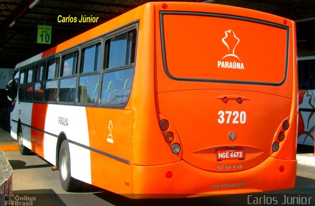 Viação Paraúna 3720 na cidade de Caldas Novas, Goiás, Brasil, por Carlos Júnior. ID da foto: 4025420.