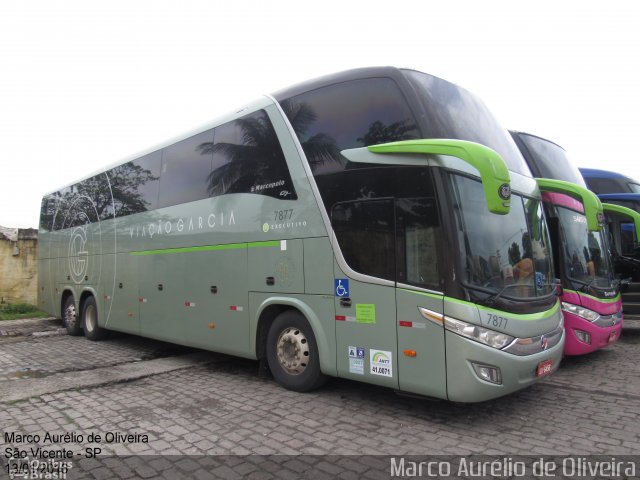 Viação Garcia 7877 na cidade de São Vicente, São Paulo, Brasil, por Marco Aurélio de Oliveira. ID da foto: 4025963.