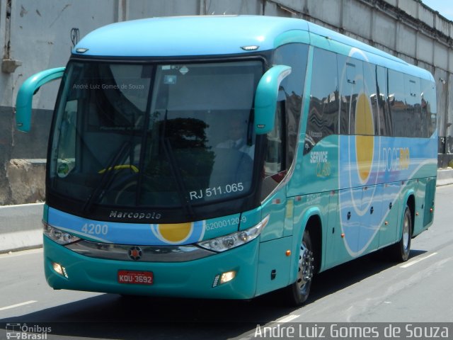 Doce Rio Fretamento e Turismo 4200 na cidade de Rio de Janeiro, Rio de Janeiro, Brasil, por André Luiz Gomes de Souza. Número da foto: #4027697.