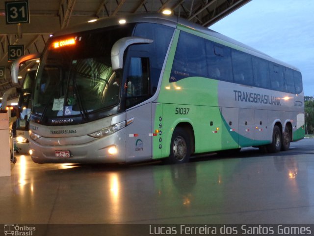 Transbrasiliana Transportes e Turismo 51037 na cidade de Brasília, Distrito Federal, Brasil, por Lucas Ferreira dos Santos Gomes. ID da foto: 4028284.