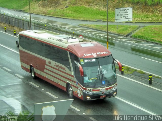 Santa Maria Fretamento e Turismo 450 na cidade de Aparecida, São Paulo, Brasil, por Luis Henrique Silva. ID da foto: 4029571.