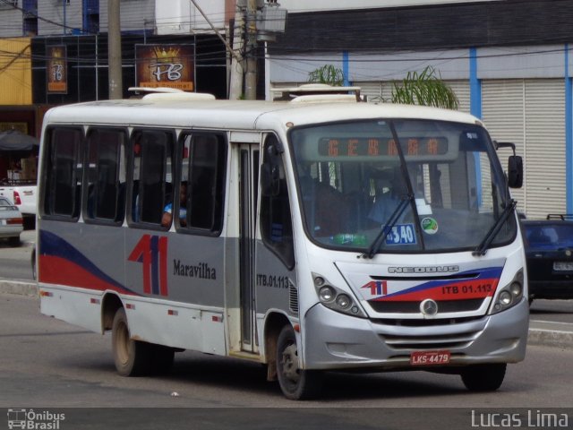 Maravilha Auto Ônibus ITB.01.113 na cidade de Itaboraí, Rio de Janeiro, Brasil, por Lucas Lima. Número da foto: #4030428.