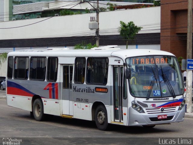 Maravilha Auto Ônibus ITB.01.182 na cidade de Itaboraí, Rio de Janeiro, Brasil, por Lucas Lima. Número da foto: #4030413.