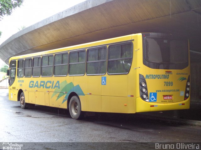 Viação Garcia 7099 na cidade de Londrina, Paraná, Brasil, por Bruno Oliveira. ID da foto: 4030715.