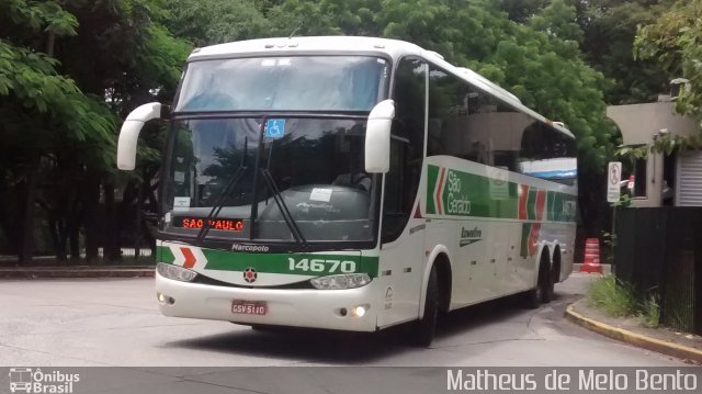 Cia. São Geraldo de Viação 14670 na cidade de São Paulo, São Paulo, Brasil, por Matheus de Melo Bento. Número da foto: #3968185.