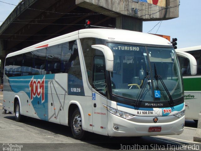 Auto Viação 1001 RJ 108.216 na cidade de Rio de Janeiro, Rio de Janeiro, Brasil, por Jonathan Silva Figueiredo. ID da foto: 3967433.