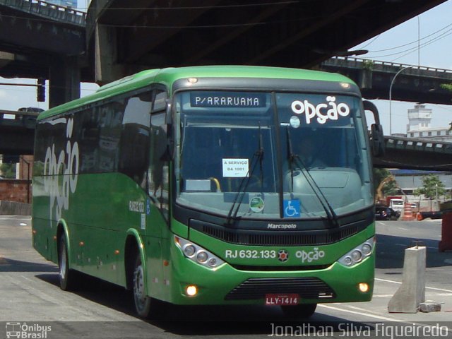Opção Fretamento e Turismo RJ 632.133 na cidade de Rio de Janeiro, Rio de Janeiro, Brasil, por Jonathan Silva Figueiredo. Número da foto: #3973487.