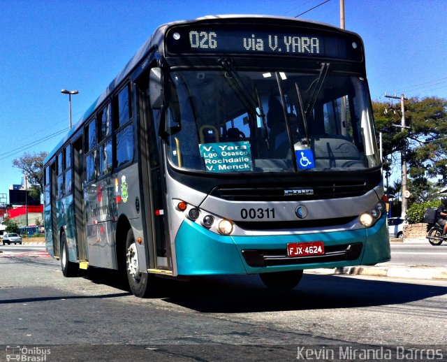 Auto Viação Urubupungá 00311 na cidade de Osasco, São Paulo, Brasil, por Kevin Miranda Barros. Número da foto: #3975285.