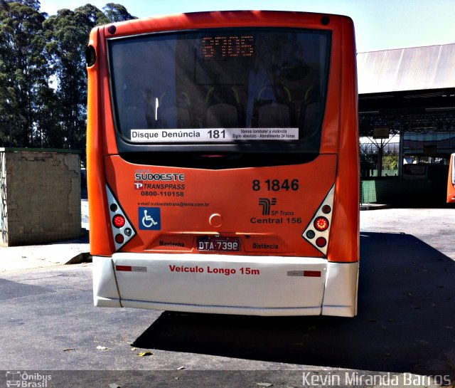 TRANSPPASS - Transporte de Passageiros 8 1846 na cidade de Osasco, São Paulo, Brasil, por Kevin Miranda Barros. ID da foto: 3975171.