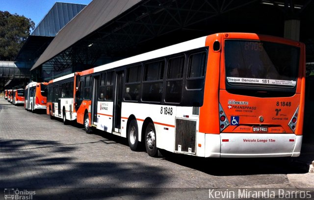TRANSPPASS - Transporte de Passageiros 8 1848 na cidade de Osasco, São Paulo, Brasil, por Kevin Miranda Barros. Número da foto: #3975176.