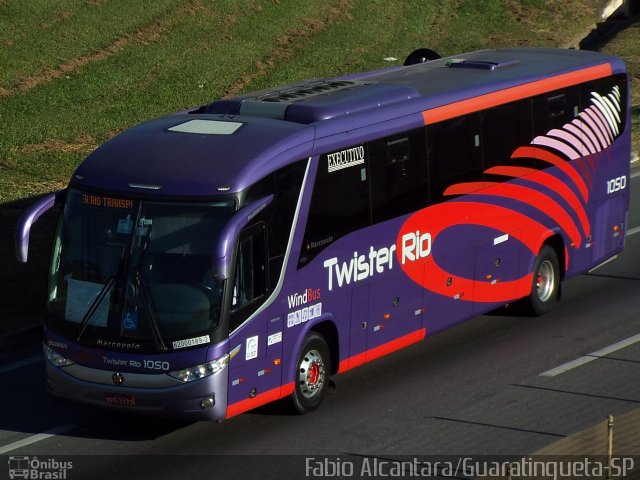 Twister Rio Transporte e Turismo 1050 na cidade de Aparecida, São Paulo, Brasil, por Fabio Alcantara. ID da foto: 3977848.