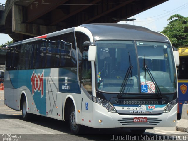 Auto Viação 1001 RJ 108.1076 na cidade de Rio de Janeiro, Rio de Janeiro, Brasil, por Jonathan Silva Figueiredo. ID da foto: 3976445.