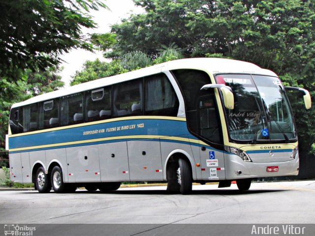 Viação Cometa 1403 na cidade de São Paulo, São Paulo, Brasil, por André Vitor  Silva dos Santos. ID da foto: 3980118.