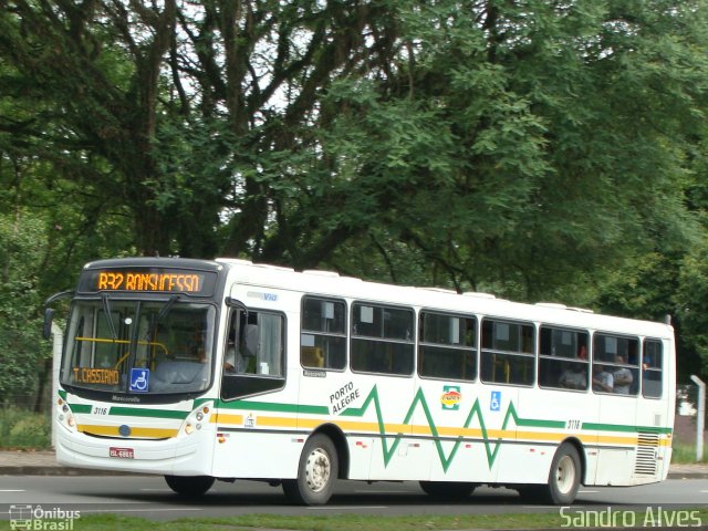 Sudeste Transportes Coletivos 3116 na cidade de Porto Alegre, Rio Grande do Sul, Brasil, por Sandro Alves. ID da foto: 3979307.