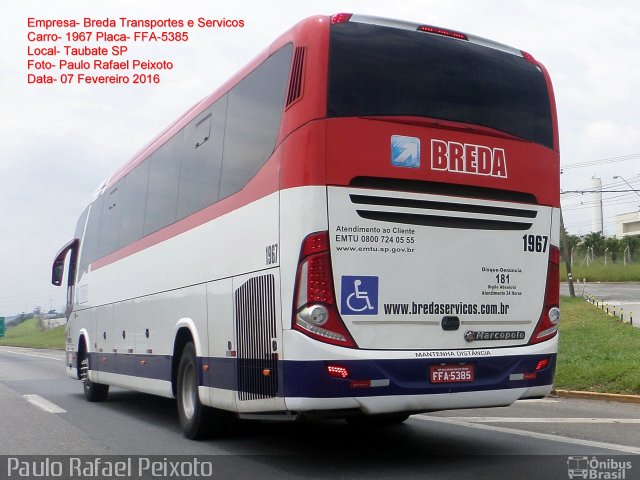 Breda Transportes e Serviços 1967 na cidade de Taubaté, São Paulo, Brasil, por Paulo Rafael Peixoto. Número da foto: #3980408.