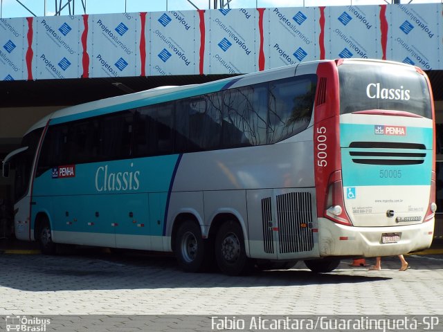 Empresa de Ônibus Nossa Senhora da Penha 50005 na cidade de Guaratinguetá, São Paulo, Brasil, por Fabio Alcantara. ID da foto: 3982050.