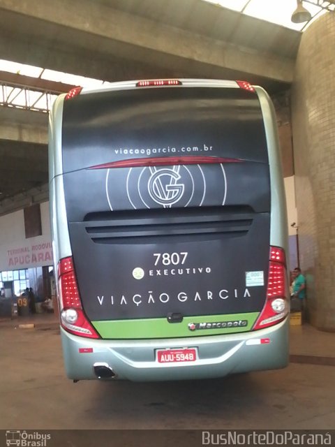 Viação Garcia 7807 na cidade de Apucarana, Paraná, Brasil, por Josino Vieira. Número da foto: #4031134.