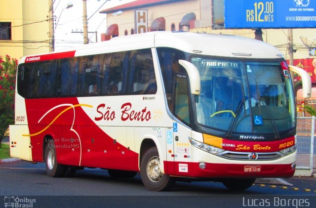 Viação São Bento Ribeirão Preto 11020 na cidade de Uberaba, Minas Gerais, Brasil, por Lucas Borges . Número da foto: #4031663.