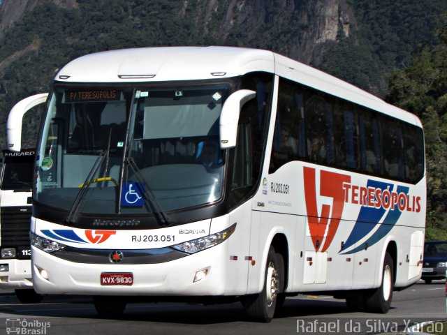 Viação Teresópolis RJ 203.051 na cidade de Teresópolis, Rio de Janeiro, Brasil, por Rafael da Silva Xarão. Número da foto: #4032860.