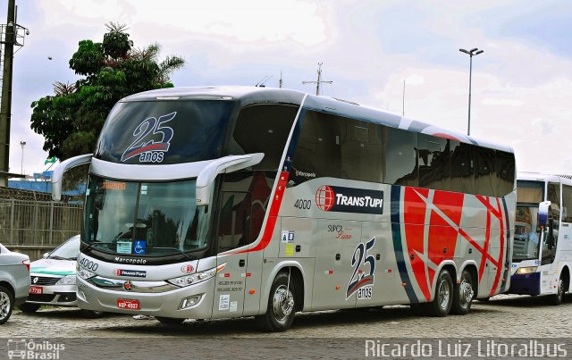 TransTupi Turismo e Fretamento 4000 na cidade de Santos, São Paulo, Brasil, por Ricardo Luiz. Número da foto: #4053768.