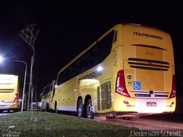 Viação Itapemirim 60707 na cidade de Curitiba, Paraná, Brasil, por Clederson Schmitt. ID da foto: 4054208.