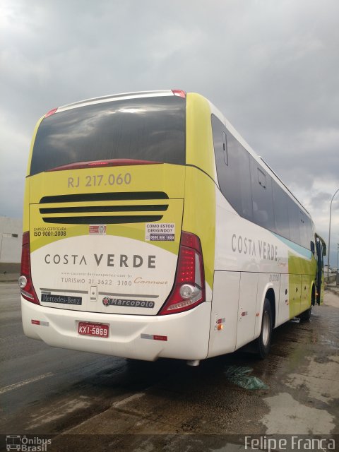 Costa Verde Transportes RJ 217.060 na cidade de Rio de Janeiro, Rio de Janeiro, Brasil, por Felipe França. Número da foto: #4056906.