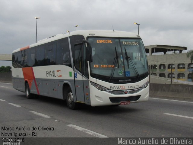 Evanil Transportes e Turismo RJ 132.032 na cidade de Nova Iguaçu, Rio de Janeiro, Brasil, por Marco Aurélio de Oliveira. ID da foto: 4059867.