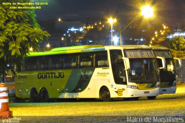 Empresa Gontijo de Transportes 12480 na cidade de João Monlevade, Minas Gerais, Brasil, por Mairo de Magalhães. ID da foto: 4061314.